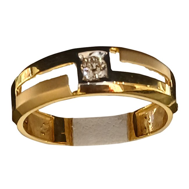 18 KT GENTS DIAMOND FINGER RING 9