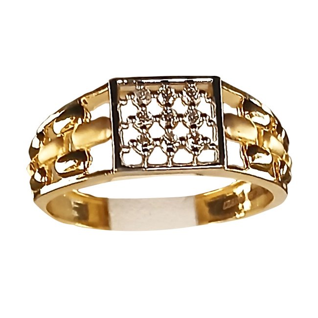18 KT GENTS DIAMOND FINGER RING 11