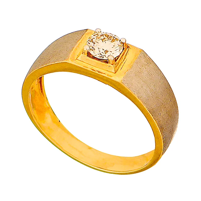 18 KT GENTS DIAMOND FINGER RING 1