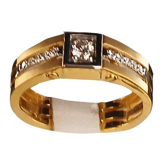 18 KT GENTS DIAMOND FINGER RING 7
