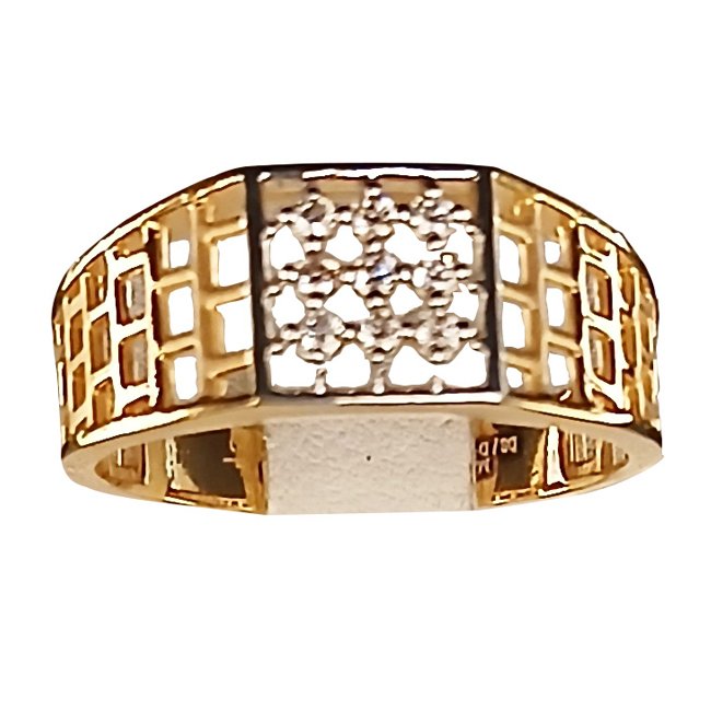 18 KT GENTS DIAMOND FINGER RING 14