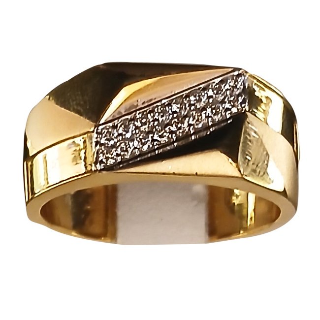 18 KT GENTS DIAMOND FINGER RING 13