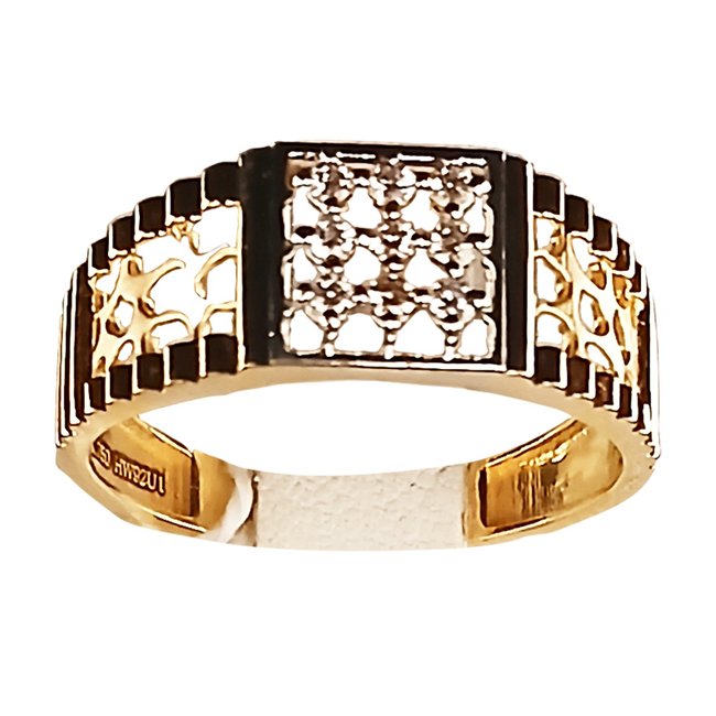 18 KT GENTS DIAMOND FINGER RING 8